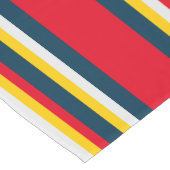 赤い青色の黄色の均一ストライプ ロングテーブルランナー (コーナー)