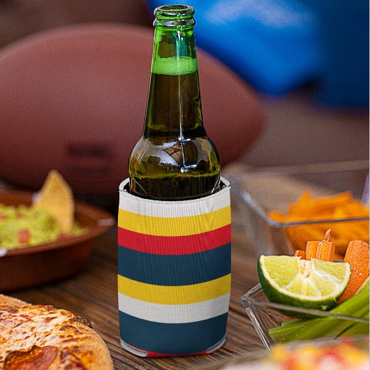 赤い青色の黄色の均一ストライプ 缶クーラー