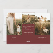 赤い非常に陽気なクリスマス4つの写真水平 シーズンカード (裏面)