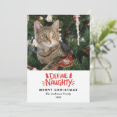 赤い面白いクリスマスのペット写真ホリデーカード シーズンカード (スタンド正面)