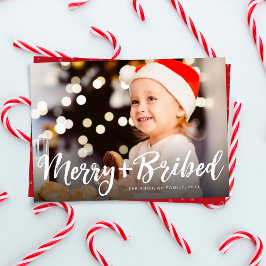赤い面白いクリスマス写真 シーズンカード