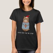 赤い面白い猫ママ クリスマス 猫好き Tシャツ (正面)