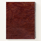 赤い革のモノグラム レシピ ノートブック (裏面)