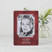 赤い革の卒業招待状 招待状 (スタンド正面)