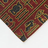 赤い革の金エジプトの神のオーナメント フリースブランケット (角)