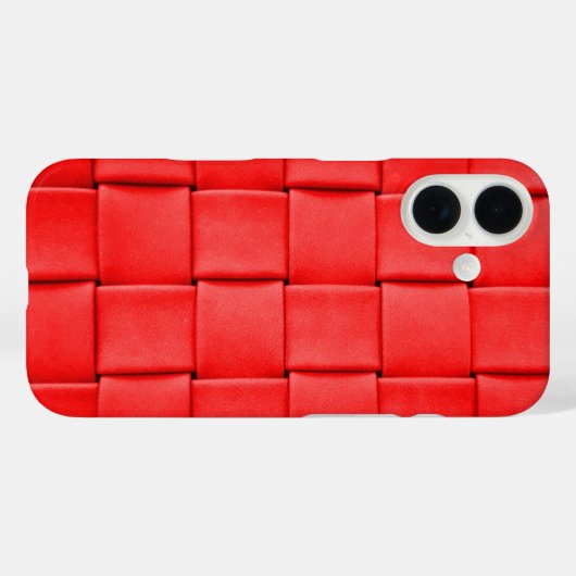 赤い革織りの背景 Case-Mate iPhoneケース (裏面 (横))
