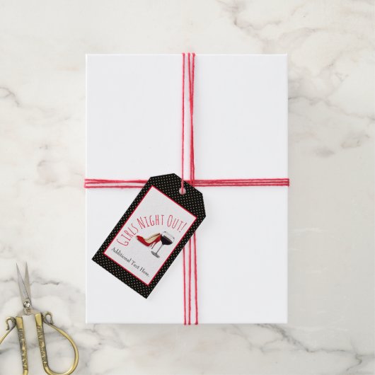 赤い靴と赤ワイン ギフトタグ (より糸付き)