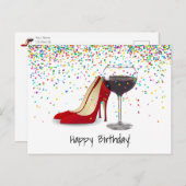 赤い靴と赤ワイン ポストカード (正面/裏面)