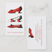 赤い靴の靴のデザインまたは修理 名刺 (正面/裏面)