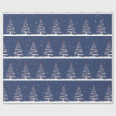 赤い靴下と野球の飾りが付いた木 ラッピングペーパー (フラット)