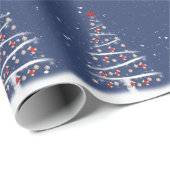 赤い靴下と野球の飾りが付いた木 ラッピングペーパー (ロールコーナー)