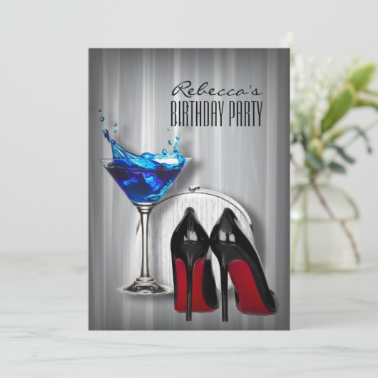 赤い靴底マルティーニガーリー誕生日パーティー 招待状 (スタンド正面)