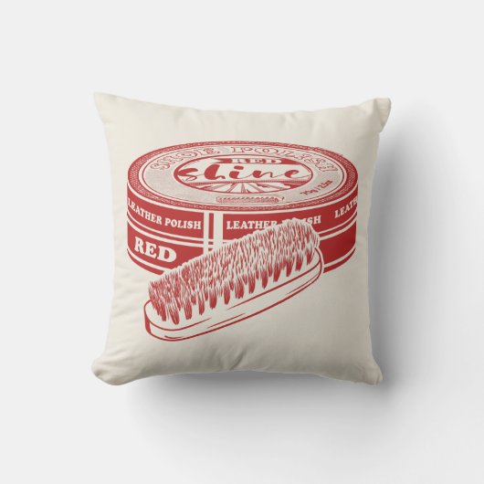 赤い靴磨き クッション (正面)