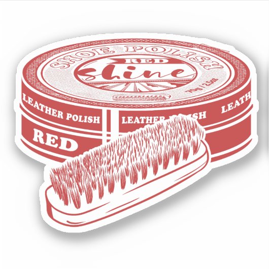 赤い靴磨き シール (正面)