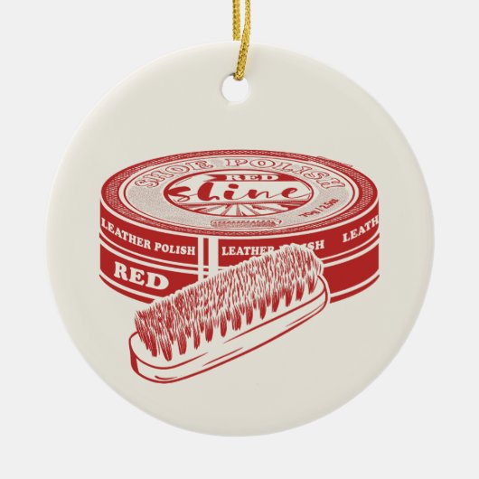 赤い靴磨き セラミックオーナメント (正面)