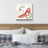 赤い靴、香水のボトル、赤面粉 キャンバスプリント (インサイチュ (寝室))