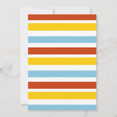 赤い音のアラーム消防車の最初の誕生日 招待状 (裏面)