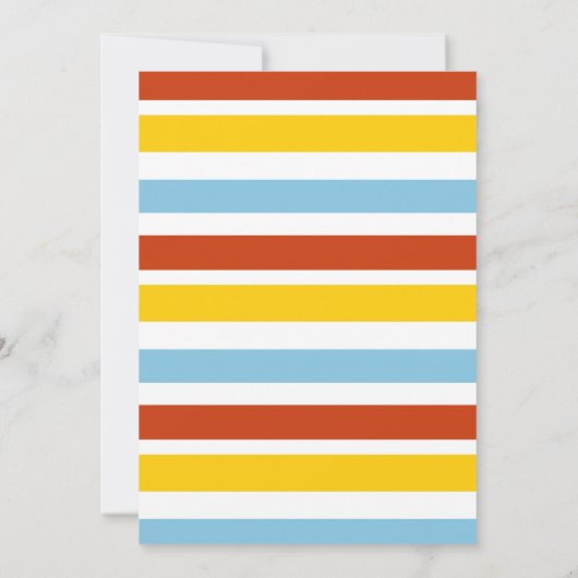 赤い音のアラーム消防車の最初の誕生日 招待状 (裏面)