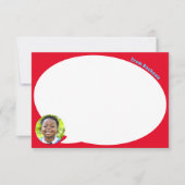 赤い音声バブルと写真サンキューカード サンキューカード (正面)