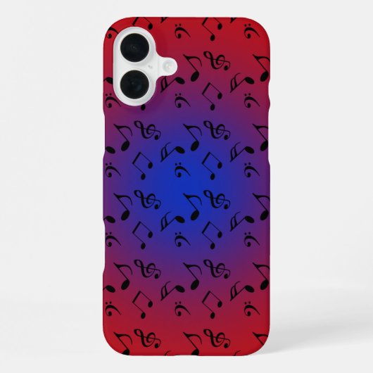 赤い音楽の青い月 iPhoneケース (裏面)