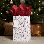 赤い音楽テーマ スモールペーパーバッグ