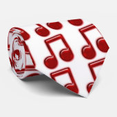 赤い音楽ノートのタイ ネクタイ (ロール)