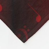 赤い音符 フリースブランケット (角)