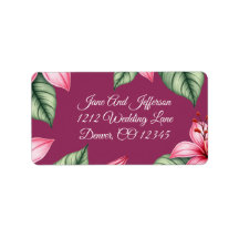 赤い頬のピンクの花