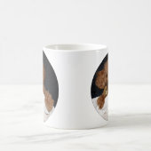 赤い頭のおもちゃプードルマグ – テディベア付き コーヒーマグカップ (中央)