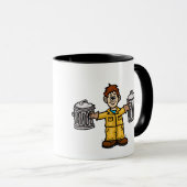 赤い頭のごみ男2缶マグカップを保持 マグカップ (正面右)