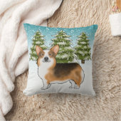 赤い頭のトライペンブロークコーギ冬のクリスマス クッション (ブランケット)