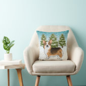 赤い頭のトライペンブロークコーギ冬のクリスマス クッション (椅子)