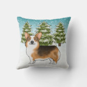 赤い頭のトライペンブロークコーギ冬のクリスマス クッション (裏面)