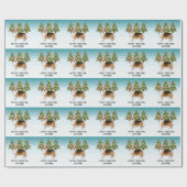 赤い頭のトライペンブロークコーギ冬のクリスマス ラッピングペーパー (フラット)