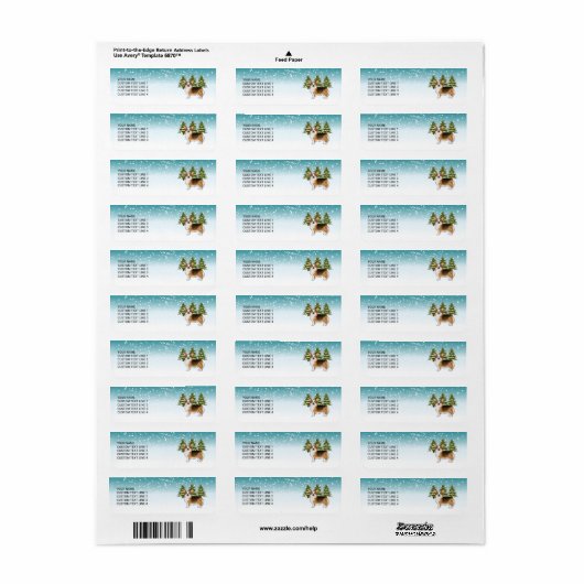 赤い頭のトライペンブロークコーギ冬のクリスマス ラベル (フルシート)