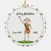 赤い頭のブラウニーガールスカウティングブラウン蝶 セラミックオーナメント (裏面)