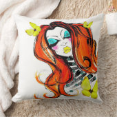 赤い頭部愛蝶 クッション (ブランケット)