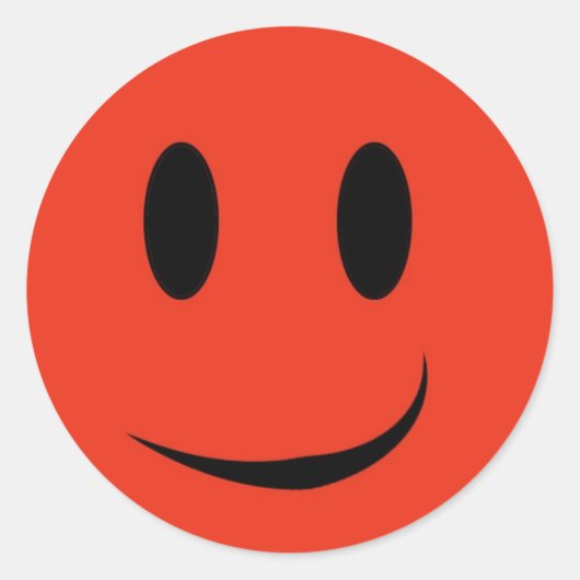 赤い顔シール ラウンドシール (正面)