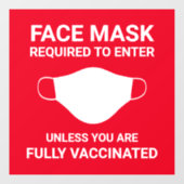 赤い顔マスクが必要な正方形のサインウィンドウの固定 ウィンドウサイン (シート)