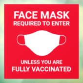 赤い顔マスクが必要な正方形のサインウィンドウの固定 ウィンドウサイン (シート3)