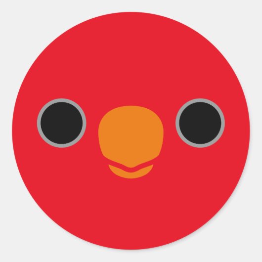 赤い顔 ラウンドシール (正面)
