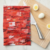 赤い願い キッチンタオル (四つ折り)