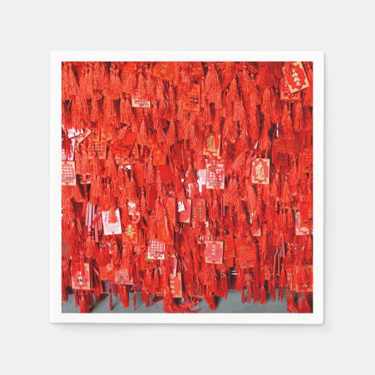 赤い願い スタンダードカクテルナプキン (正面)