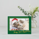 赤い願いPurr-fectクリスマス2の写真 箔シーズンポストカード (立ち正面)