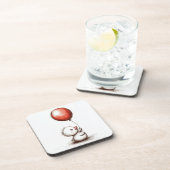 赤い風船で可愛らしいフワフワのアヒル コースター (右側)