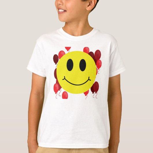 赤い風船で顔を笑う Tシャツ (正面)