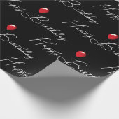 赤い風船のハッピーバースデー , 黒背景に白のハッピーバースデーの筆記体と赤いパーティ風船。
背景色 ラッピングペーパー (角)