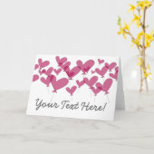 赤い風船のハートのグリーティングカード カード (黄色い花)