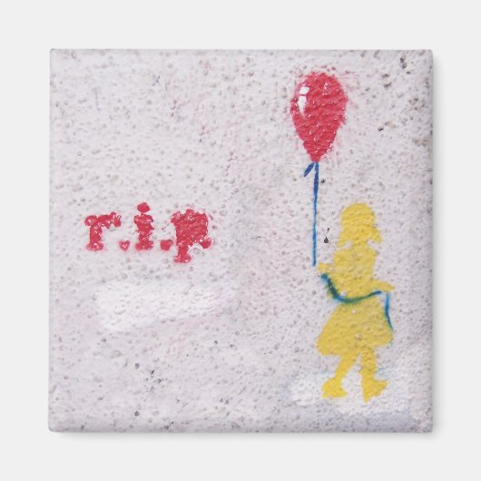 赤い風船の女の子のR.I.P.ステンシル マグネット (正面)