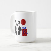 赤い風船を持つパンダ コーヒーマグカップ (正面左)
